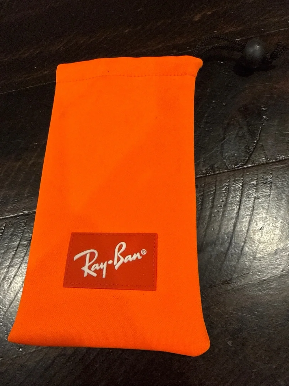 Authentic Ray-Ban Bright Orange Microfiber Soft Case Sunglasses Pouch Drawstring